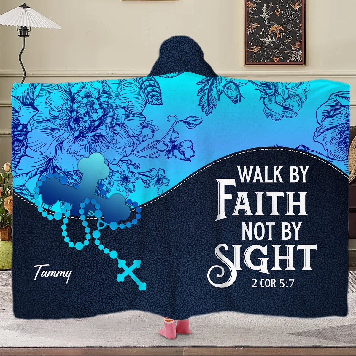Personalized Hooded Blanket with Custom Name & Bible Verse – Christian Faith Gift | CHRISTIANARTBAG