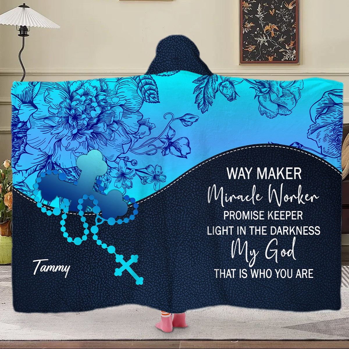 Personalized Hooded Blanket with Custom Name & Bible Verse – Christian Faith Gift | CHRISTIANARTBAG