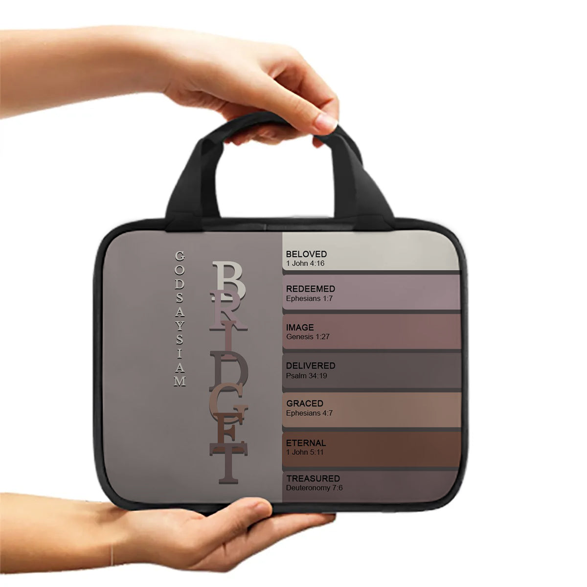 Personalized Canvas Bible Cover with Handle | Custom Christian Book Bag with Zipper | Uncover the sacred meaning of your name