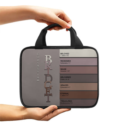 Personalized Canvas Bible Cover with Handle | Custom Christian Book Bag with Zipper | Uncover the sacred meaning of your name