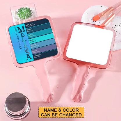Personalized Christian Handheld Mirror with Bible Verses – Custom Name Makeup Mirror Gift for Women & Girls