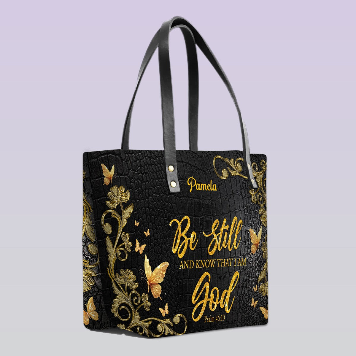 Personalized Leather Tote Bag with Bible Verses – I Know The Plans I Have For You – Custom Faith-Inspired Leather TOTE Bag | CHRISTIANARTBAG Leather TOTE Bag CAB016625