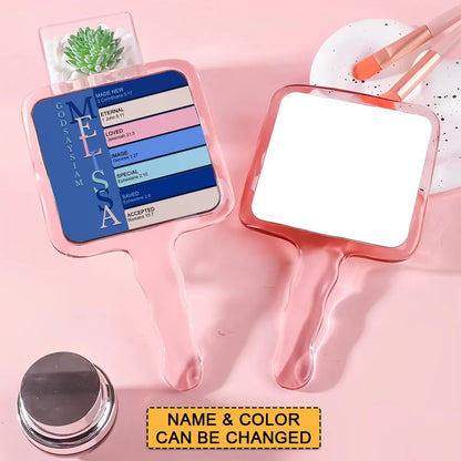 Personalized Christian Handheld Mirror with Bible Verses – Custom Name Makeup Mirror Gift for Women & Girls