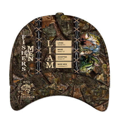 Jesus Made Me a Fisherman – Personalized Christian Cap with Name & Bible Verses