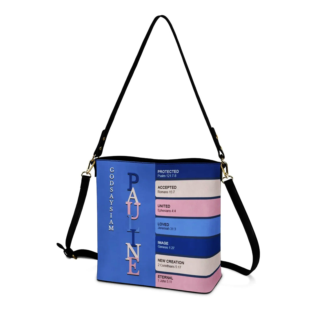 Personalized Christian Bucket Bag – Uncover the sacred meaning of your name | CHRISTIANARTBAG