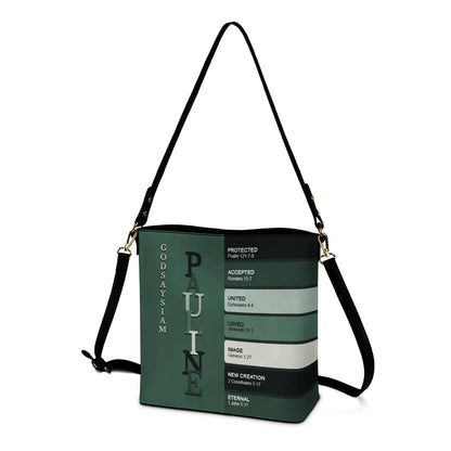 Personalized Christian Bucket Bag – Uncover the sacred meaning of your name | CHRISTIANARTBAG