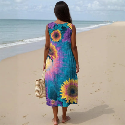 Personalized Sunflower Maxi Dress with Bible Verse Acronym – Faith Dress for Women | Christian Summer Clothing