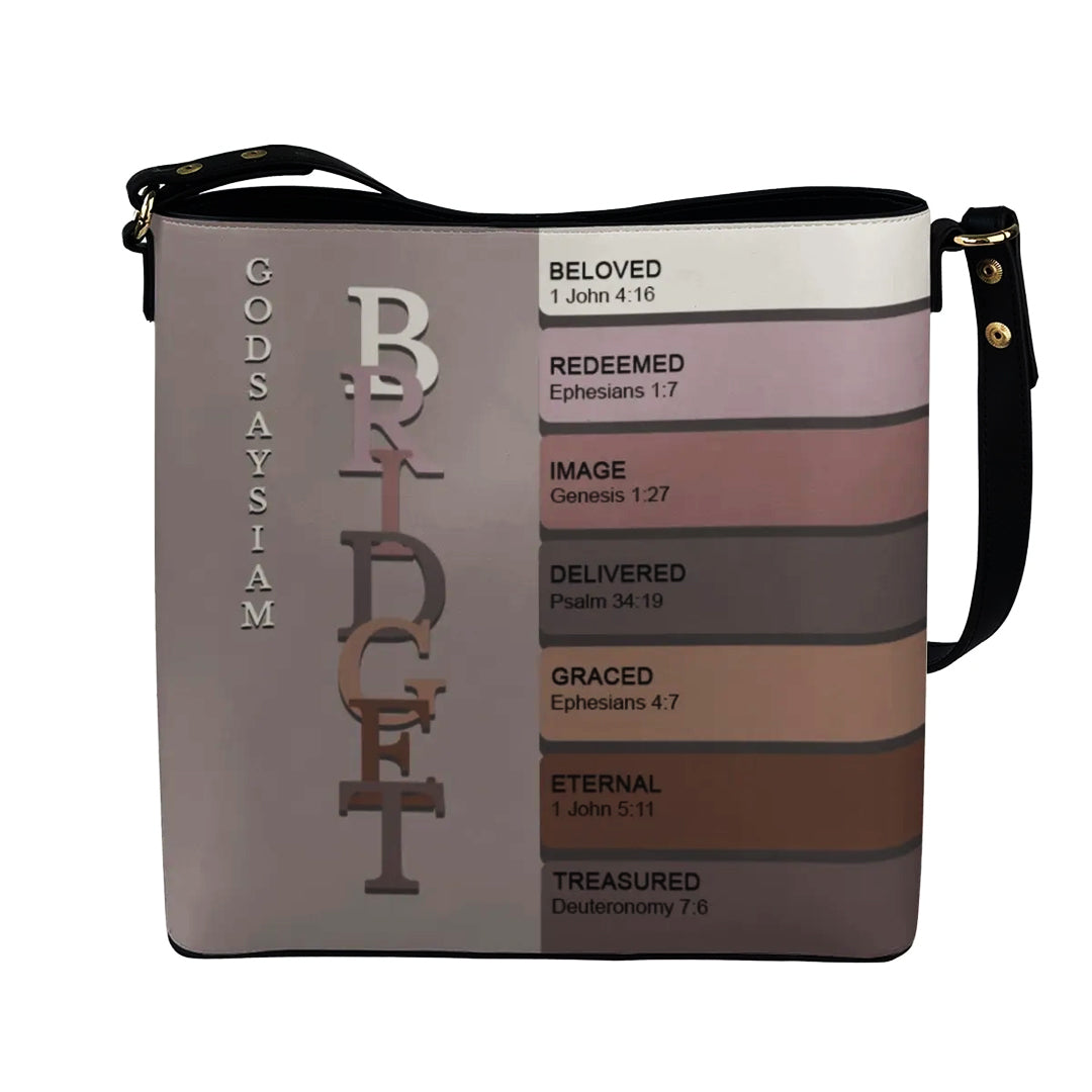 Personalized Christian Bucket Bag – Uncover the sacred meaning of your name | CHRISTIANARTBAG