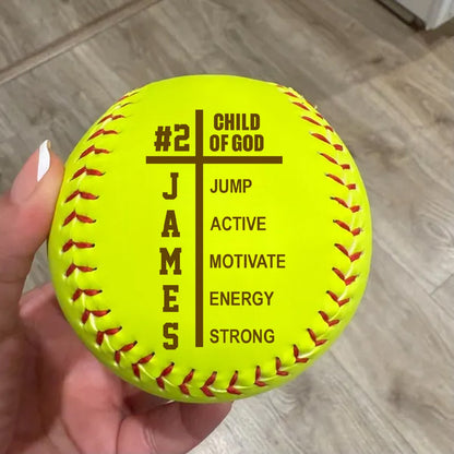 Personalized Baseball Softball – Child Of GOD – A Meaningful Gift for Dad, Grandpa, Coach, or Team