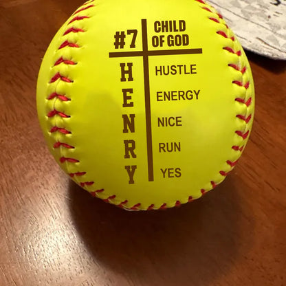 Personalized Baseball Softball – Child Of GOD – A Meaningful Gift for Dad, Grandpa, Coach, or Team