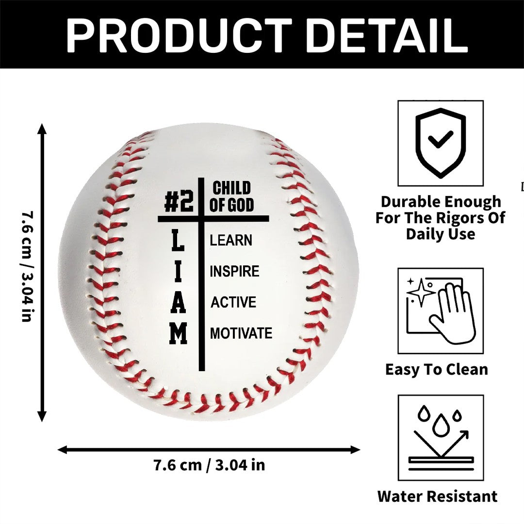 Personalized Baseball Softball – Child Of GOD – A Meaningful Gift for Dad, Grandpa, Coach, or Team