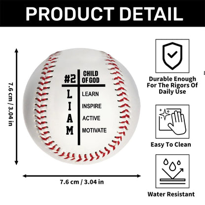 Personalized Baseball Softball – Child Of GOD – A Meaningful Gift for Dad, Grandpa, Coach, or Team