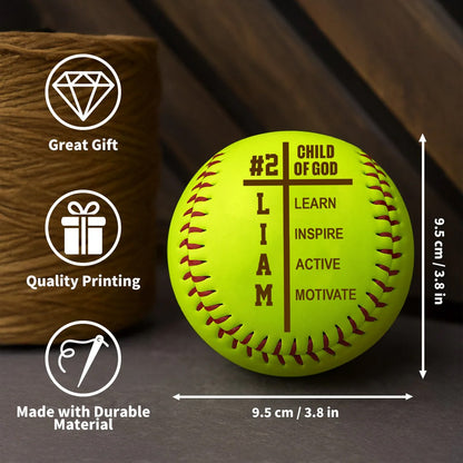 Personalized Baseball Softball – Child Of GOD – A Meaningful Gift for Dad, Grandpa, Coach, or Team