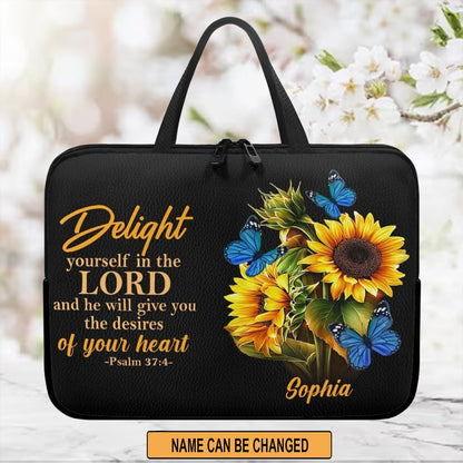 Christianartbag Laptop Bag, Delight Yourself In The Lord Laptop Bag, Personalized Laptop Bag, Laptop Bag, CABLTB07180823. - Christian Art Bag