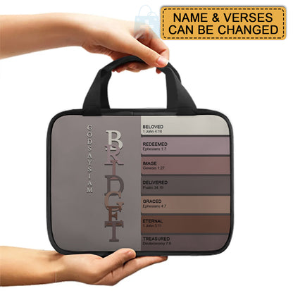 Personalized Canvas Bible Cover with Handle | Custom Christian Book Bag with Zipper | Uncover the sacred meaning of your name
