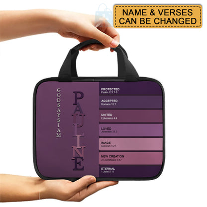 Personalized Canvas Bible Cover with Handle | Custom Christian Book Bag with Zipper | Uncover the sacred meaning of your name