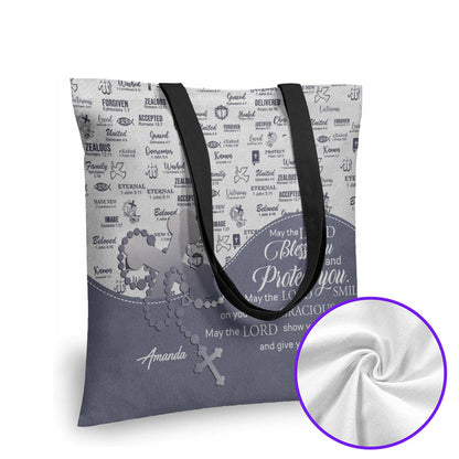 Personalized Christian Canvas Tote Bag with Bible Verses – Custom Name Faith Tote by CHRISTIANARTBAG