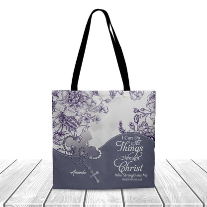 Personalized Christian Canvas Tote Bag with Bible Verses – Custom Name Faith Tote by CHRISTIANARTBAG