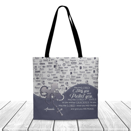 Personalized Christian Canvas Tote Bag with Bible Verses – Custom Name Faith Tote by CHRISTIANARTBAG