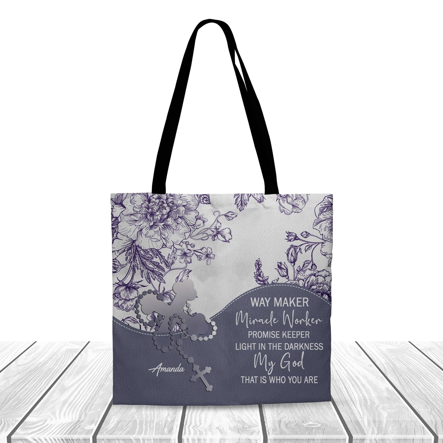 Personalized Christian Canvas Tote Bag with Bible Verses – Custom Name Faith Tote by CHRISTIANARTBAG