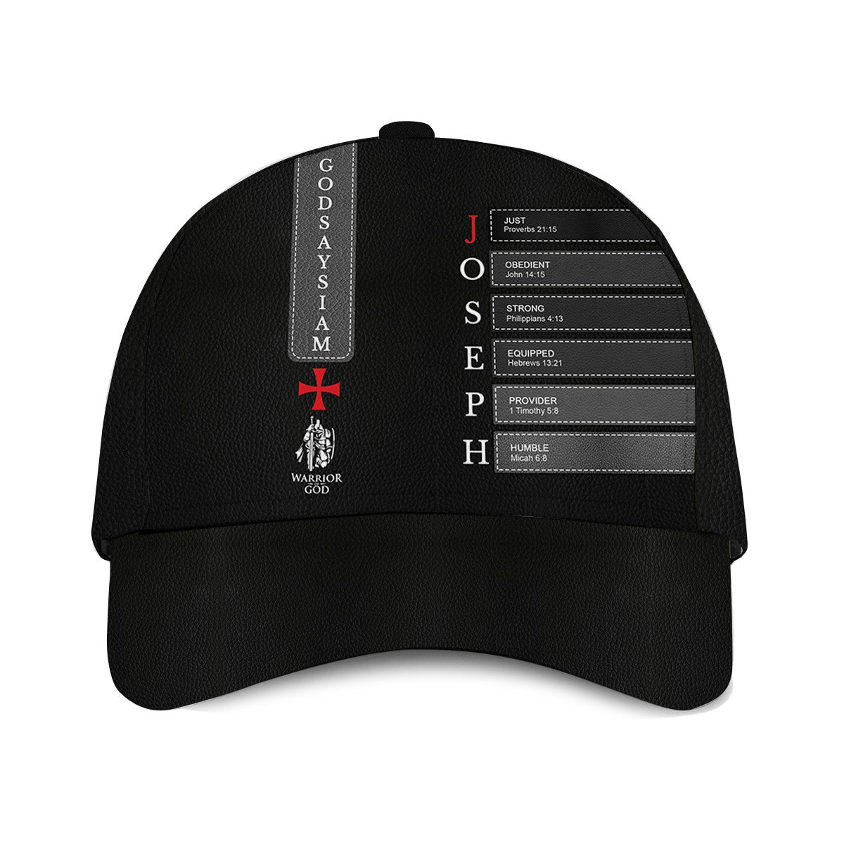 Personalized Christian Classic Cap – Custom Name with Bible Verses Defining Godly Leadership for Men