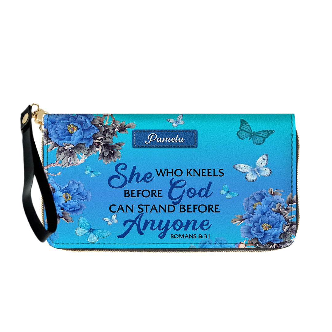 Christianartbag Handbags, She Who Kneels Before God Romans 8 31, Purple Handbag Design, Monogram Leather Handbag, Gifts for Women, CABLTB011116243.