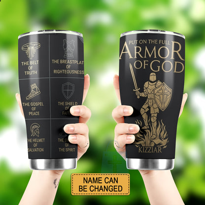 40oz Travel Mug, Double Wall Vacuum Insulated Coffee Cup, Engraved 'Armor of God' Design, Ideal Religious Gift CAB01052926