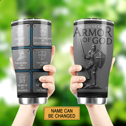 40oz Travel Mug, Double Wall Vacuum Insulated Coffee Cup, Engraved 'Armor of God' Design, Ideal Religious Gift CAB01052926