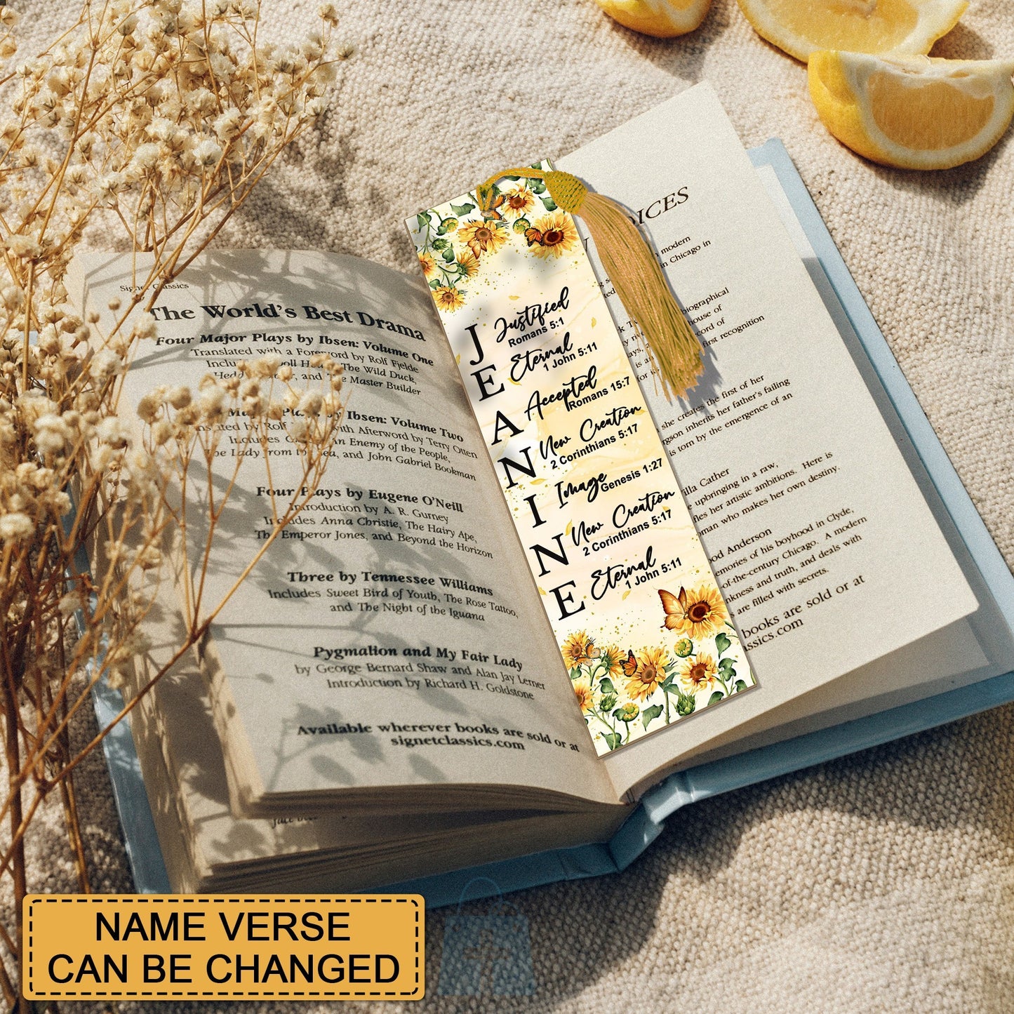 CHRISTIANARTBAG Bookmark - Uncover The Sacred Meaning Of Your Name - Personalized Bookmark - Custom Name Bookmark Sunflower - Christian Gifts 01041425