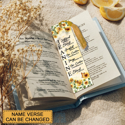 CHRISTIANARTBAG Bookmark - Uncover The Sacred Meaning Of Your Name - Personalized Bookmark - Custom Name Bookmark Sunflower - Christian Gifts 01041425