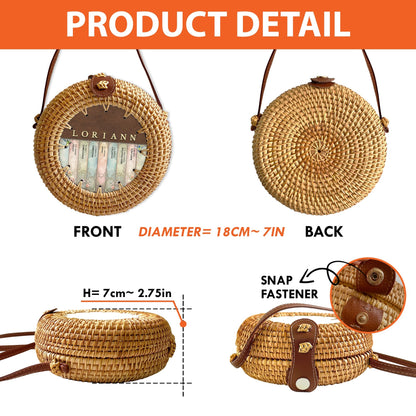 Christianartbag Rattan Bag | Uncover the sacred meaning of your name - Personalized Rattan Bag for Christian Women – Faith-Inspired, Eco-Friendly & Stylish