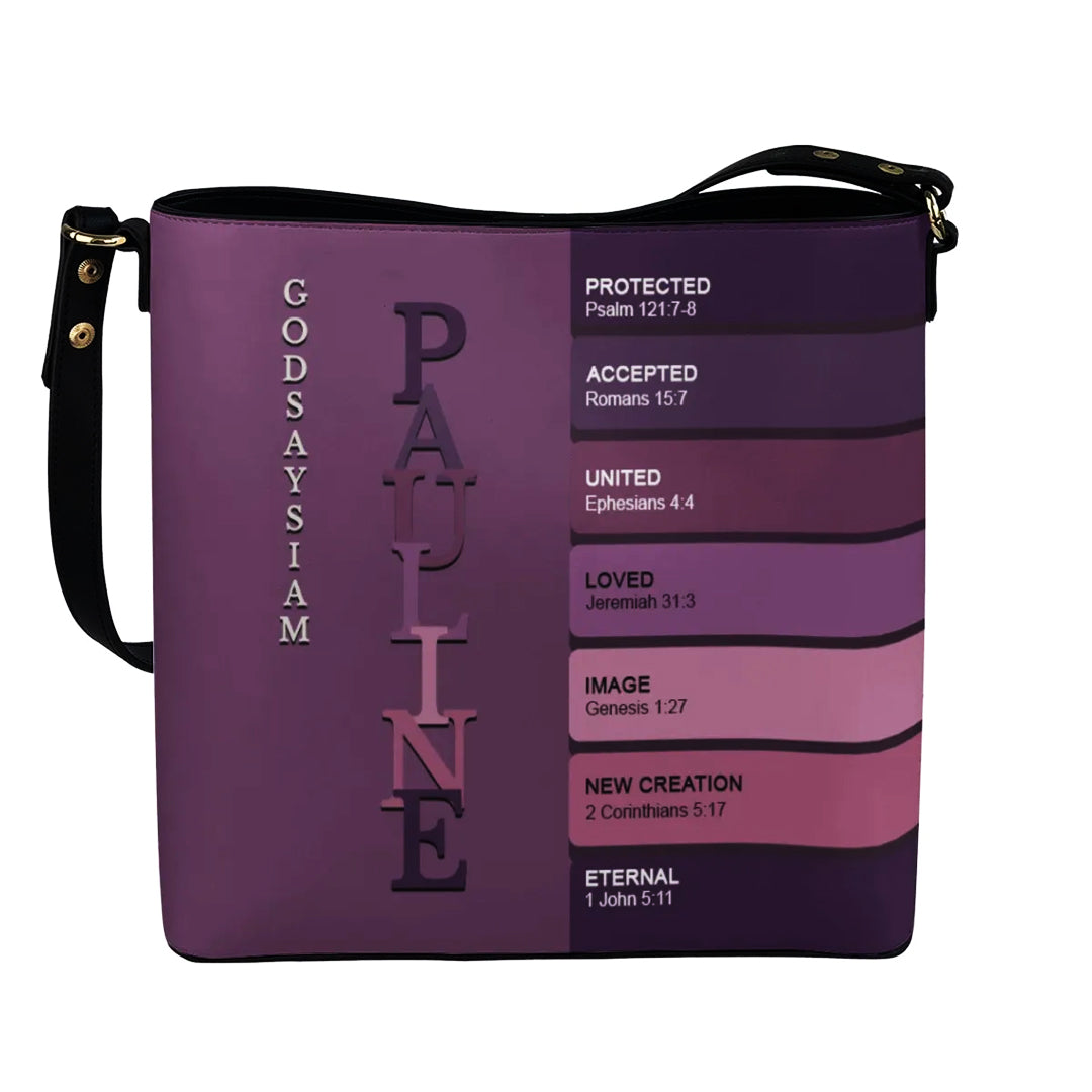 Personalized Christian Bucket Bag – Uncover the sacred meaning of your name | CHRISTIANARTBAG