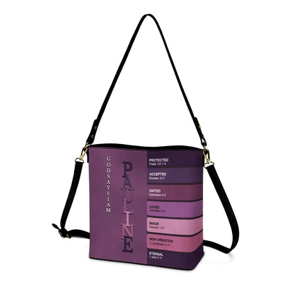 Personalized Christian Bucket Bag – Uncover the sacred meaning of your name | CHRISTIANARTBAG