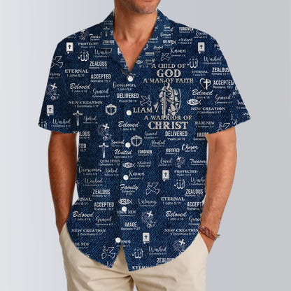 Personalized Christian Hawaiian Shirt – Custom Name & Warrior of Christ Design for Men & Women