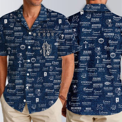 Personalized Christian Hawaiian Shirt – Custom Name & Warrior of Christ Design for Men & Women