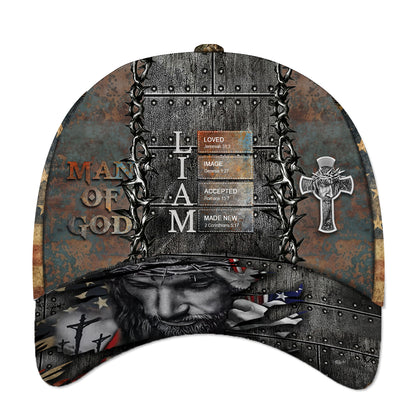 Uncover the sacred meaning of your name – Man Of GOD – Personalized Christian Cap with Name & Bible Verses CAB01150725