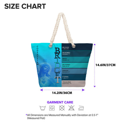 Personalized Beach Bag – Custom Christian Scripture Tote with Name for Summer & Travel