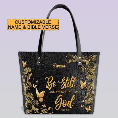 Personalized Leather Tote Bag with Bible Verses – I Know The Plans I Have For You – Custom Faith-Inspired Leather TOTE Bag | CHRISTIANARTBAG Leather TOTE Bag CAB016625