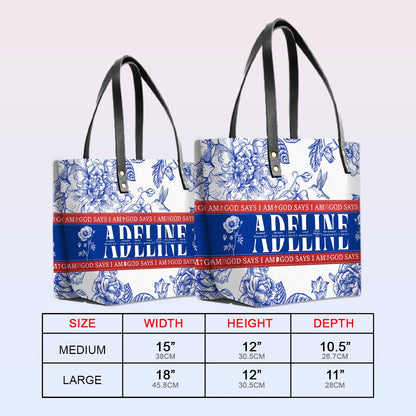 Personalized Leather Tote Bag Luxury – Custom Name, Bible Verses & Birth Flower | CHRISTIANARTBAG