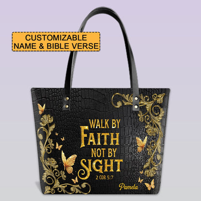 Personalized Leather Tote Bag with Bible Verses – I Know The Plans I Have For You – Custom Faith-Inspired Leather TOTE Bag | CHRISTIANARTBAG Leather TOTE Bag CAB016625