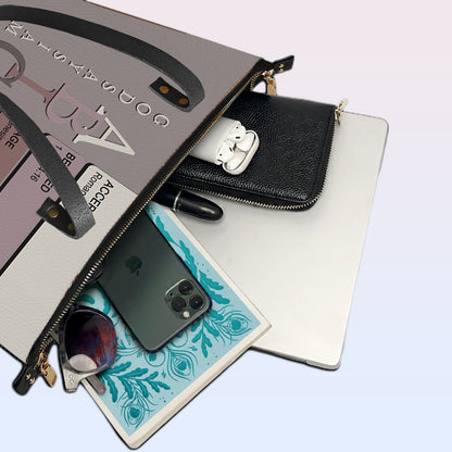 Uncover the sacred meaning of your name - Personalized Leather TOTE Bag Luxury – Free Clutch Purse Gift | CHRISTIANARTBAG CAB01052626