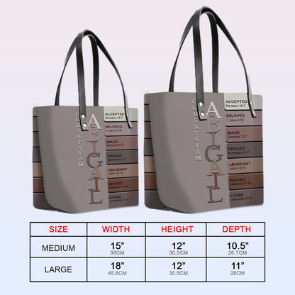 Uncover the sacred meaning of your name - Personalized Leather TOTE Bag Luxury – Free Clutch Purse Gift | CHRISTIANARTBAG CAB01052626
