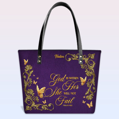 Personalized Leather Tote Bag with Bible Verses – Custom Faith-Inspired Leather TOTE Bag | CHRISTIANARTBAG CAB01040126
