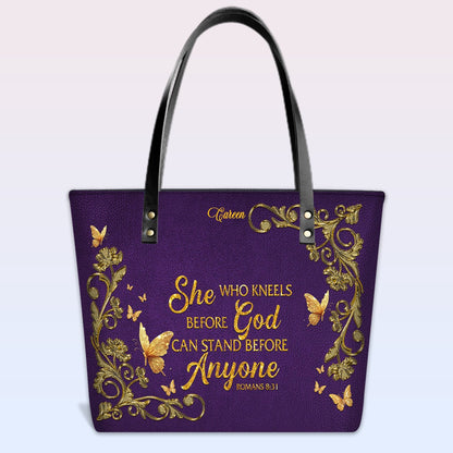 Personalized Leather Tote Bag with Bible Verses – Custom Faith-Inspired Leather TOTE Bag | CHRISTIANARTBAG CAB01040126