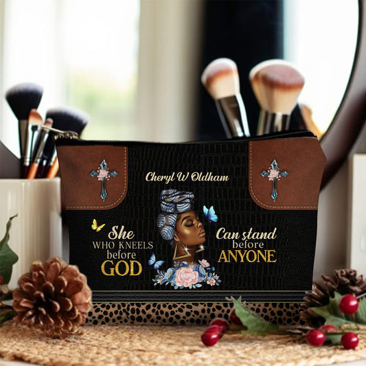 Personalized Christian Cosmetic Bag – Custom Name Makeup Bag with Faith Quote | CHRISTIANARTBAG