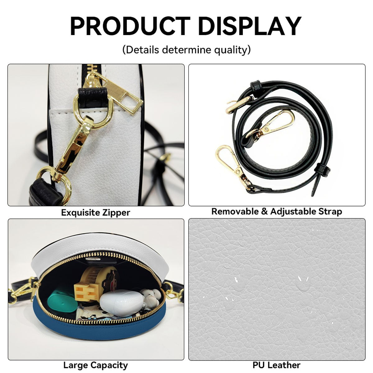 Personalized Circle Leather Crossbody Bag – Custom Name, Color & Bible Verse | CHRISTIANARTBAG