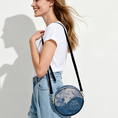 Personalized Circle Leather Crossbody Bag – Custom Name, Color & Bible Verse | CHRISTIANARTBAG