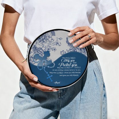 Personalized Circle Leather Crossbody Bag – Custom Name, Color & Bible Verse | CHRISTIANARTBAG