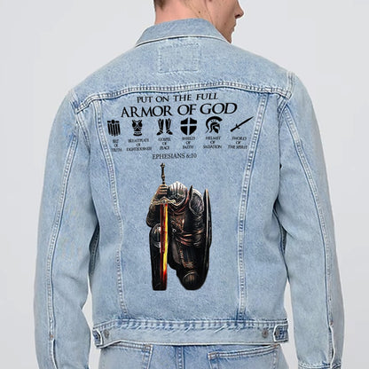 Personalized Christian Denim Jacket – Custom Warrior of Christ Jean Jacket | CHRISTIANARTBAG