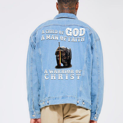 Personalized Christian Denim Jacket – Custom Warrior of Christ Jean Jacket | CHRISTIANARTBAG